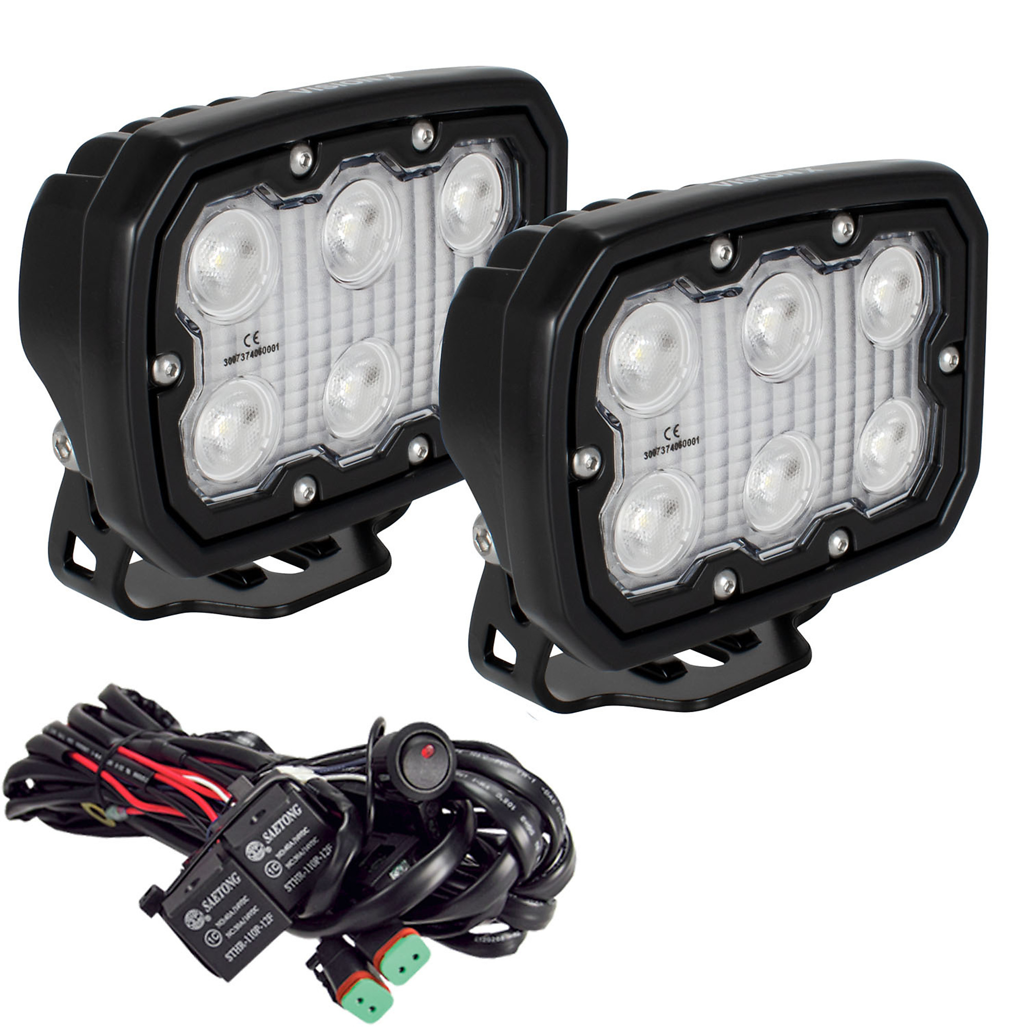 Vision X Duralux LED Work Light Pair - 6 LEDs, Medium Flood Beam, Die-Cast Aluminum Housing, Model# 9892696